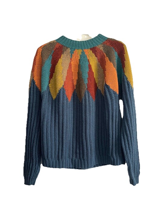 Perry Ellis Other - Vintage Womens Mens Unisex PERRY ELLIS Multicolor Wool Cotton Sweater Large 80s